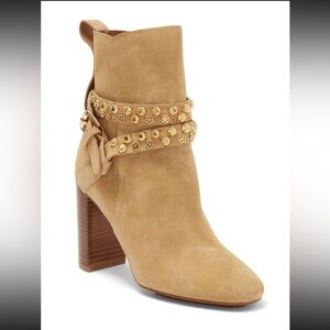 See by Chloe Lean Leon Suede Ankle Boots Bootie Size 37.5